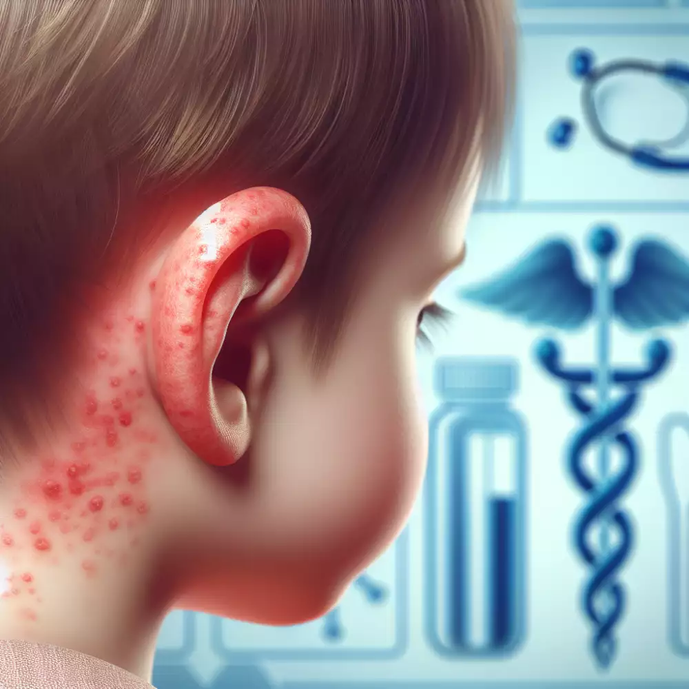 vyrážka za ušima u dětí